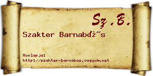 Szakter Barnabás névjegykártya